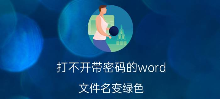 打不开带密码的word 文件名变绿色,打不开了？